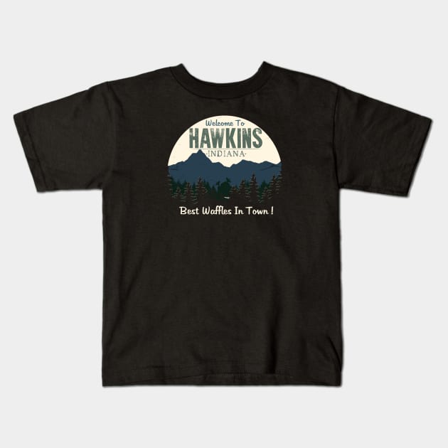 Welcome To Hawkins Kids T-Shirt by Lmann17